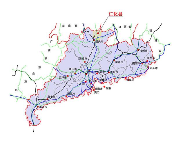 广东省仁化县所属城市及其丰富的人文与自然景观